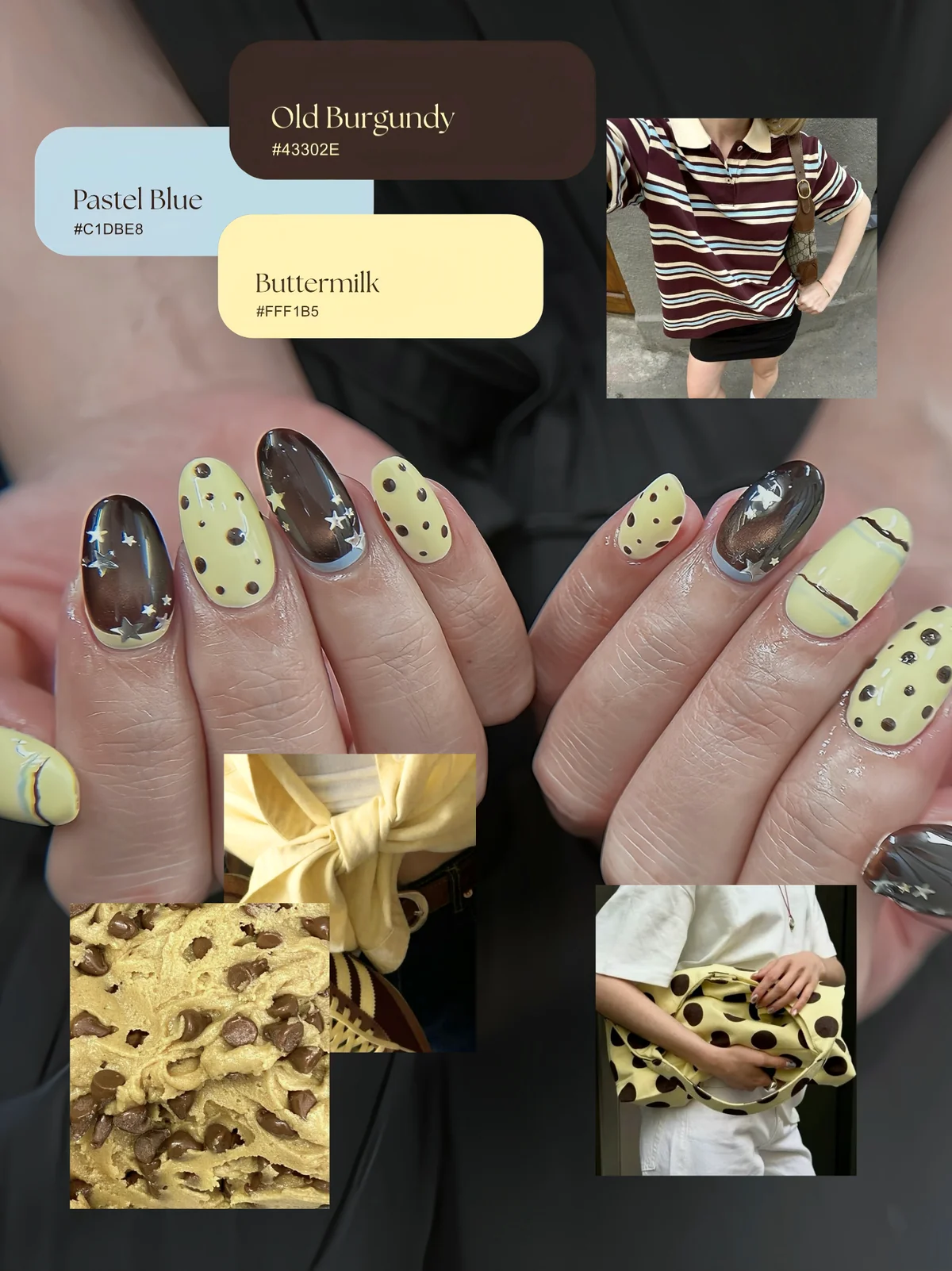Mẫu nail chocolate chip vàng nâu - NAIL BY THẢO Tân Phú & Tân Bình