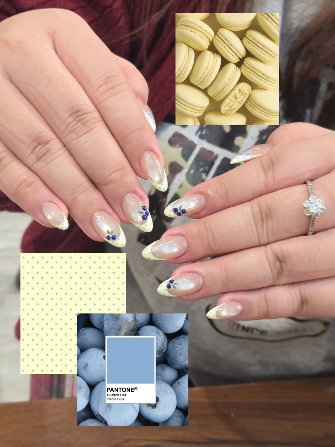 Mẫu nail French tip việt quất xanh vàng - NAIL BY THẢO Tân Phú & Tân Bình