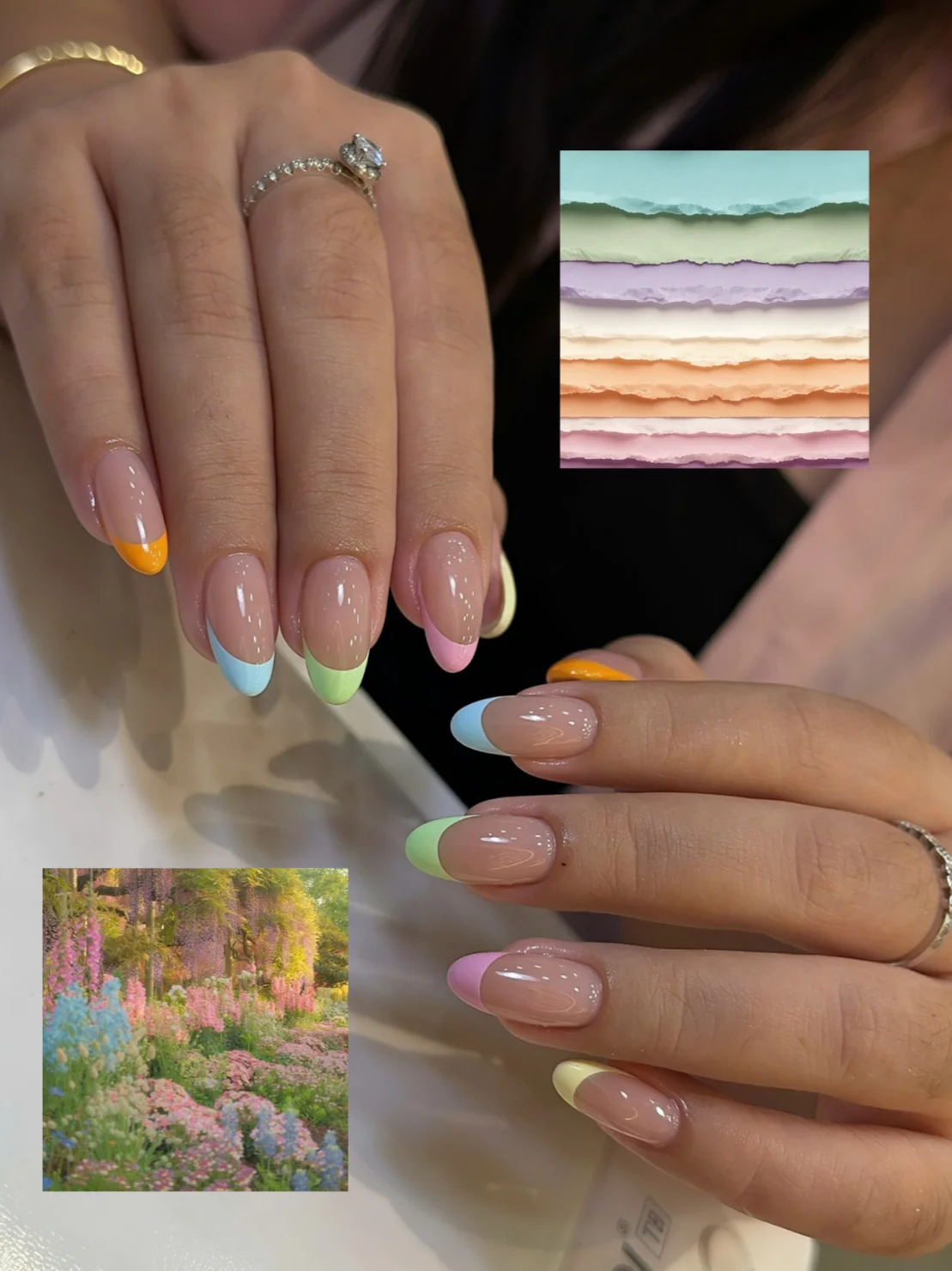 Mẫu nail French tip pastel nhiều màu - NAIL BY THẢO Tân Phú & Tân Bình