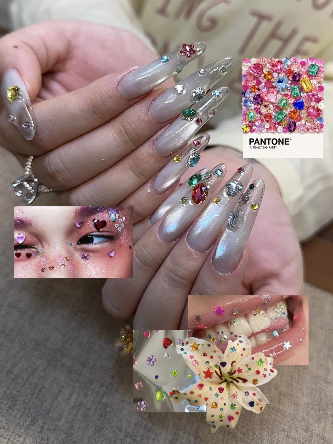 Mẫu nail trong suốt khối đá sắc màu - NAIL BY THẢO Tân Phú & Tân Bình